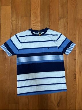 Polo by Ralph Lauren Blue & White Striped Short Sleeve Tee